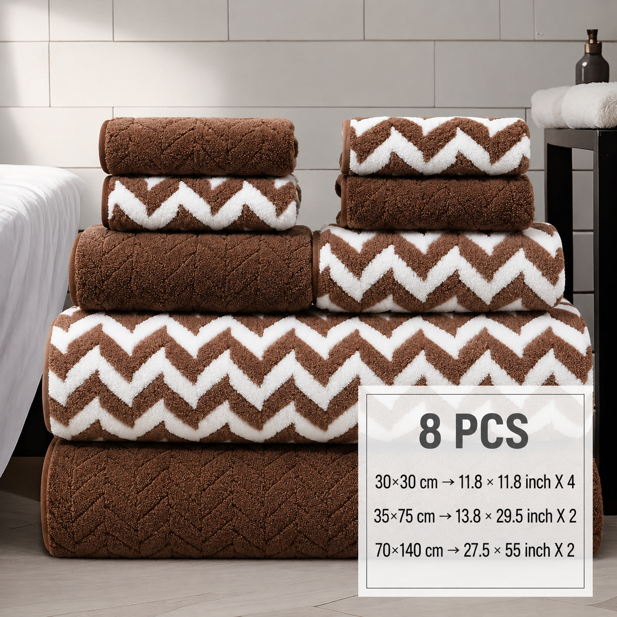 8-Piece Fleece Microfiber Towel Set
