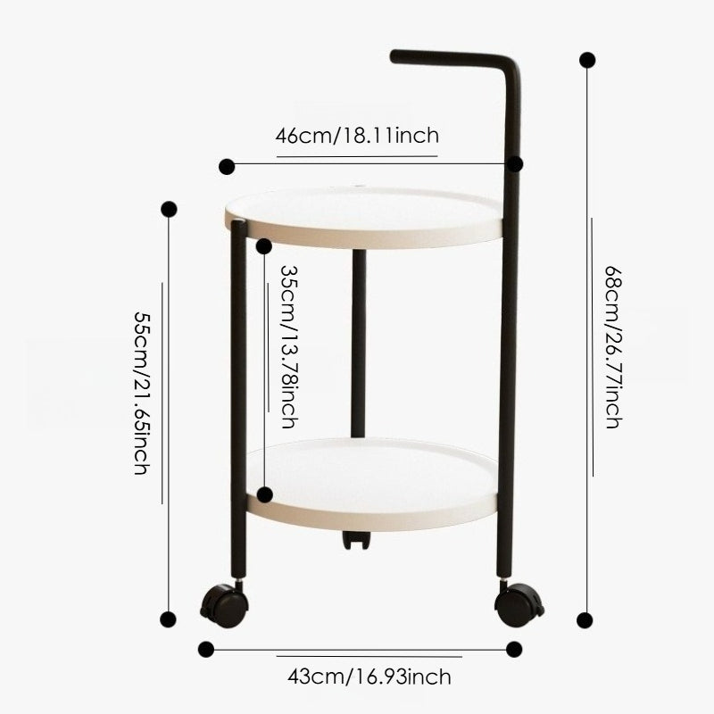 2-Tier Rolling Side Table